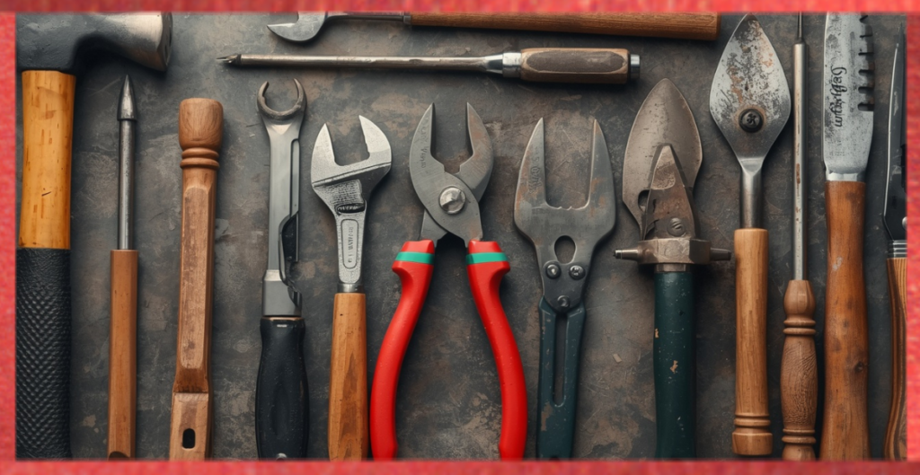 household and outdoor tools around 19 inches