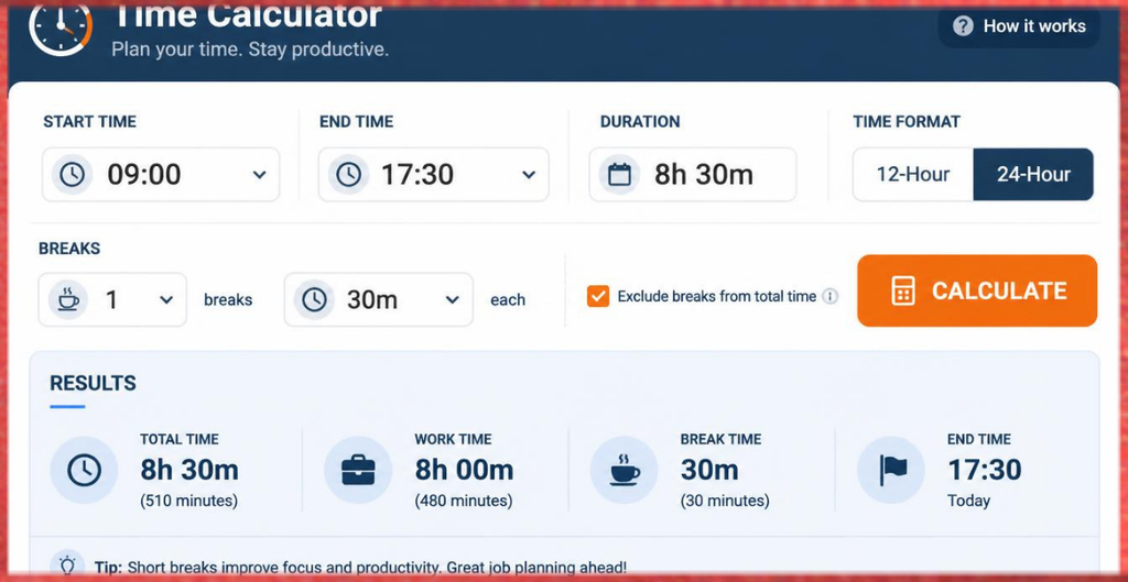 hours minutes and seconds calculator
