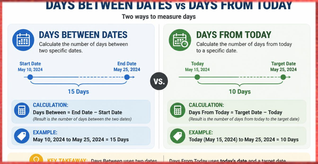 Days Between Dates vs. Days From Today