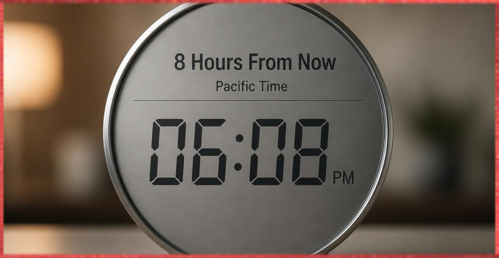 8 Hours From Now Using Pacific Time