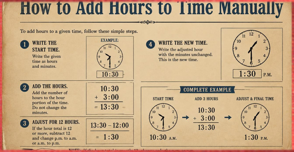 How to Add Hours to Time Manually