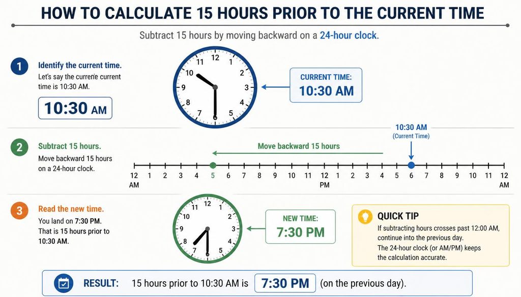 How to Calculate 15 Hours Ago Manually